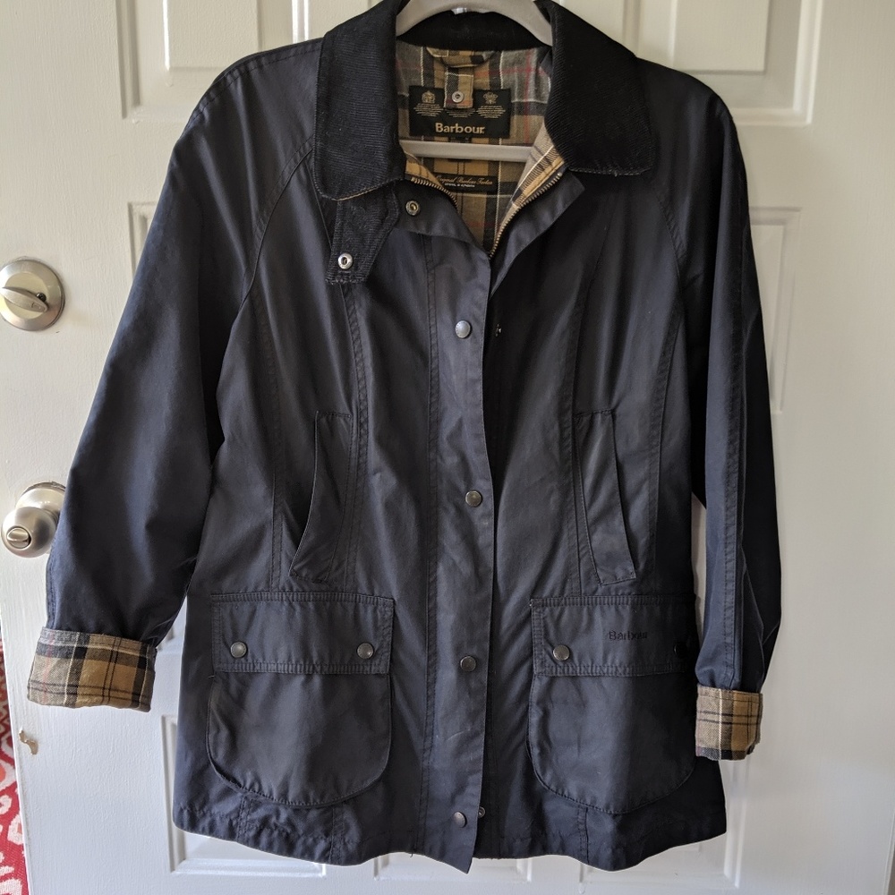 Navy Barbour Beadnell Coat